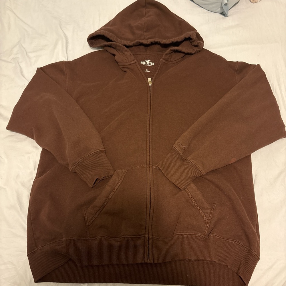 Hollister Chocolate Brown Zip-Up Hoodie